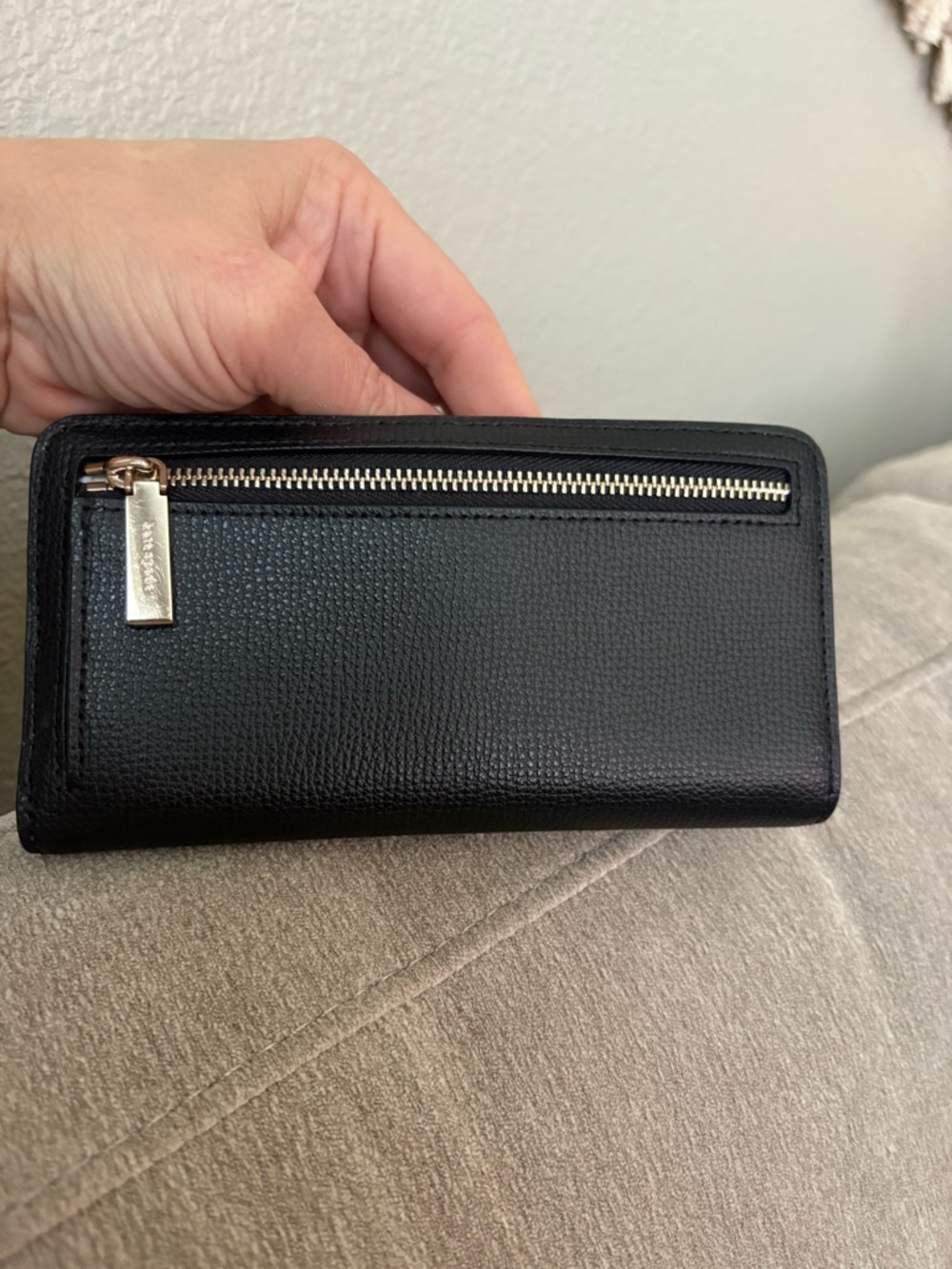 kate spade Black Leather Structured Satchel with Gold Logo with matching wallet. - Picture 8 of 8